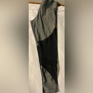 Pink Victorias Secret Leggings Black Size Med Spandex Like New Sheer On Bottom